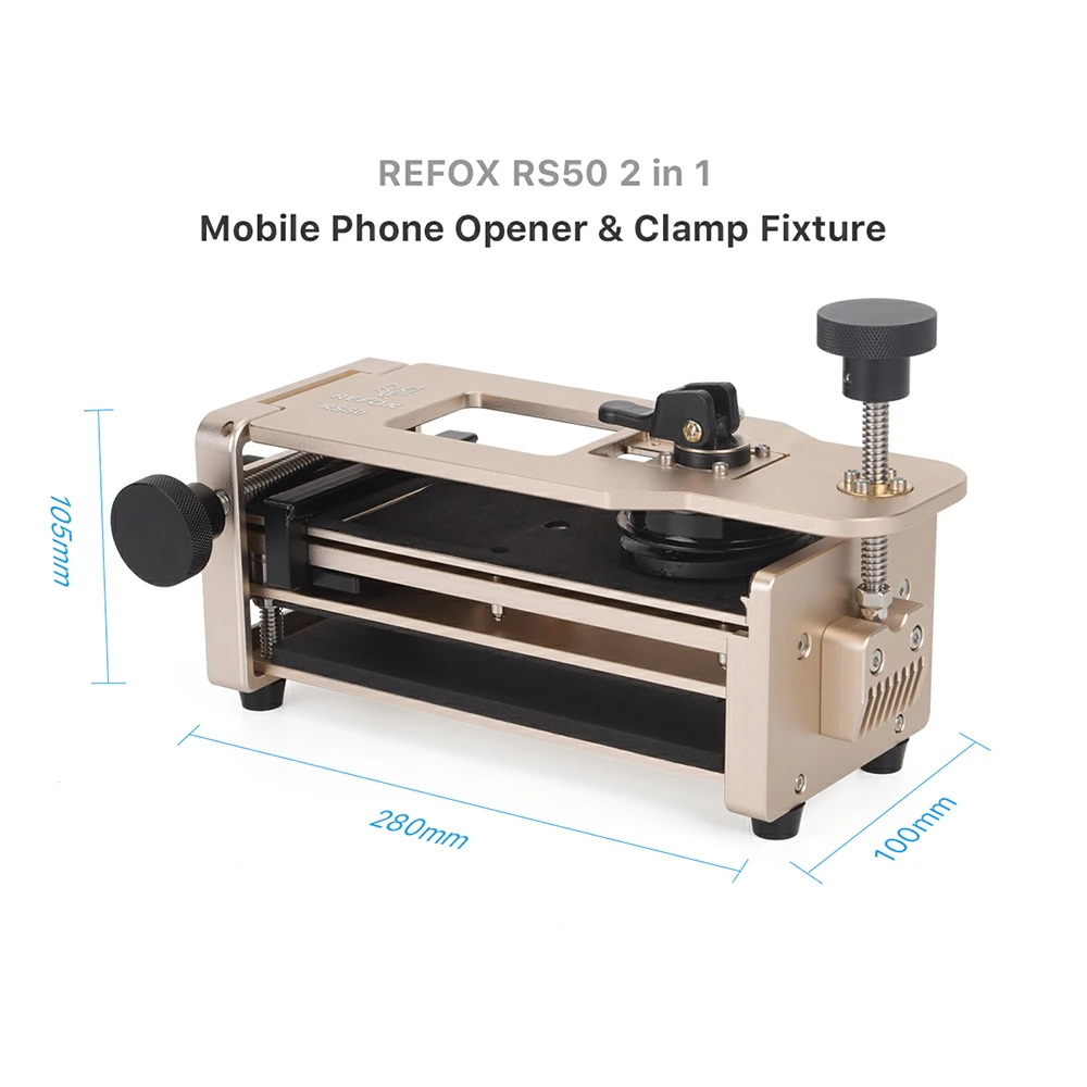 REFOX RS50 2 in 1 Mobile Phone Opener Clamp Fixture Holder for iPhone Samsung Flat Screen Back Cover Removal Pressure-holding