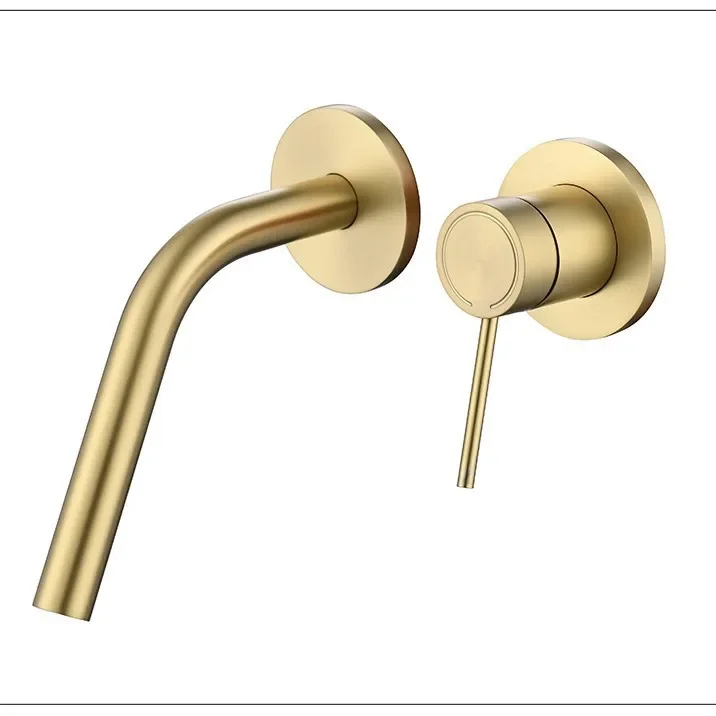 

In-wall washbasin faucet hotel, engineered all-copper main body with hot and cold water embedded