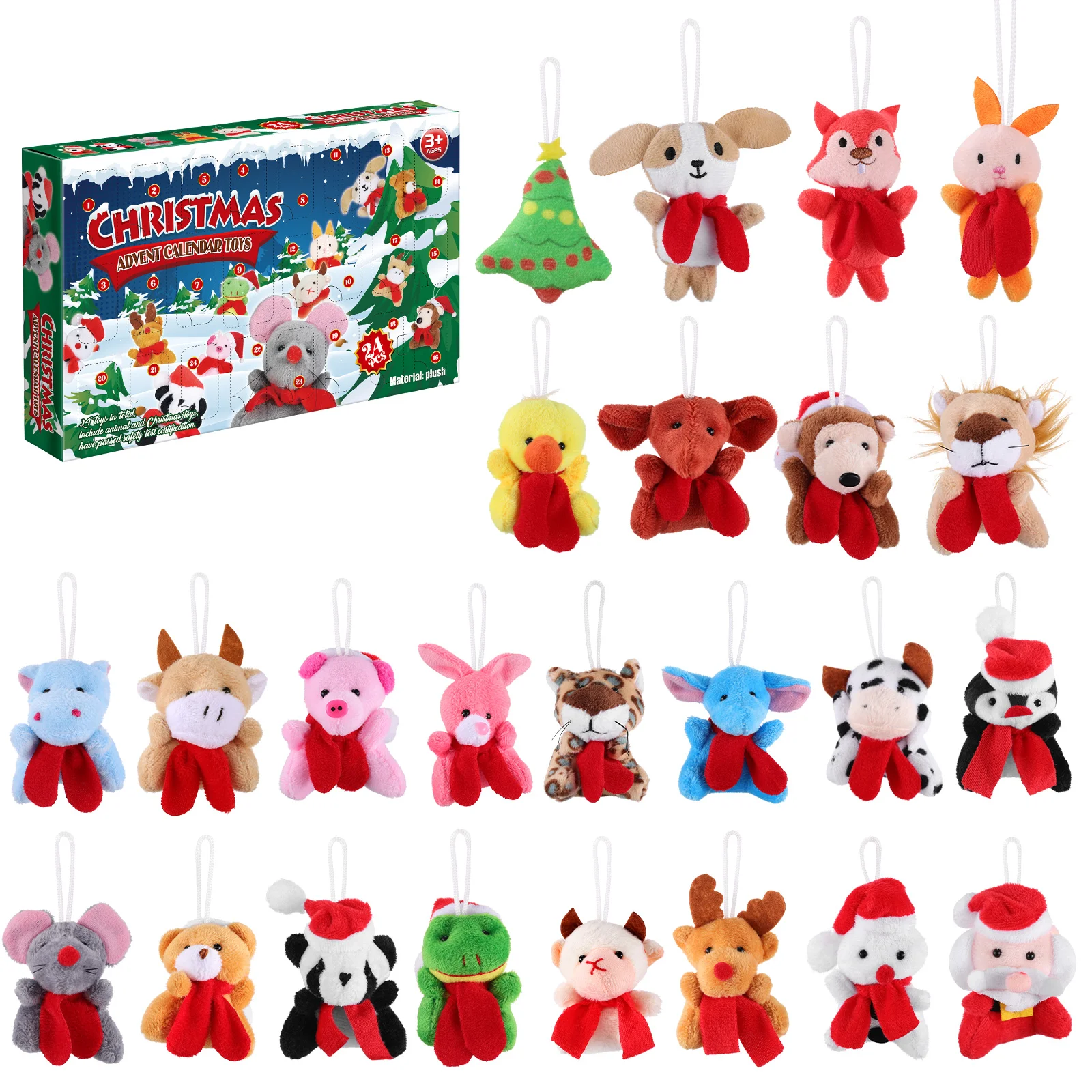 

Xmas Countdown Calendar Advent Toys Kids Calendars Christmas Decorations Pendant Charms