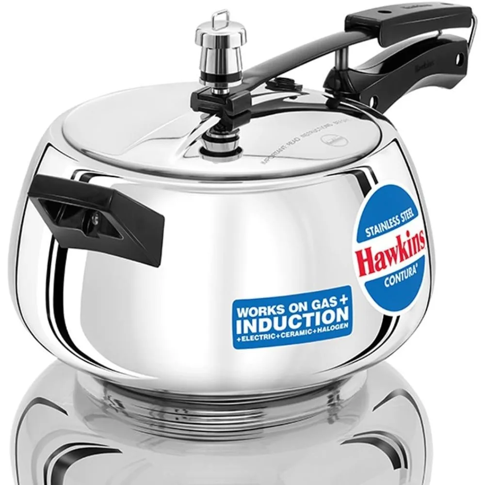 

Stainless Steel Contura Induction Compatible Pressure Cooker, 5 Litre, Silver (SSC50), Medium