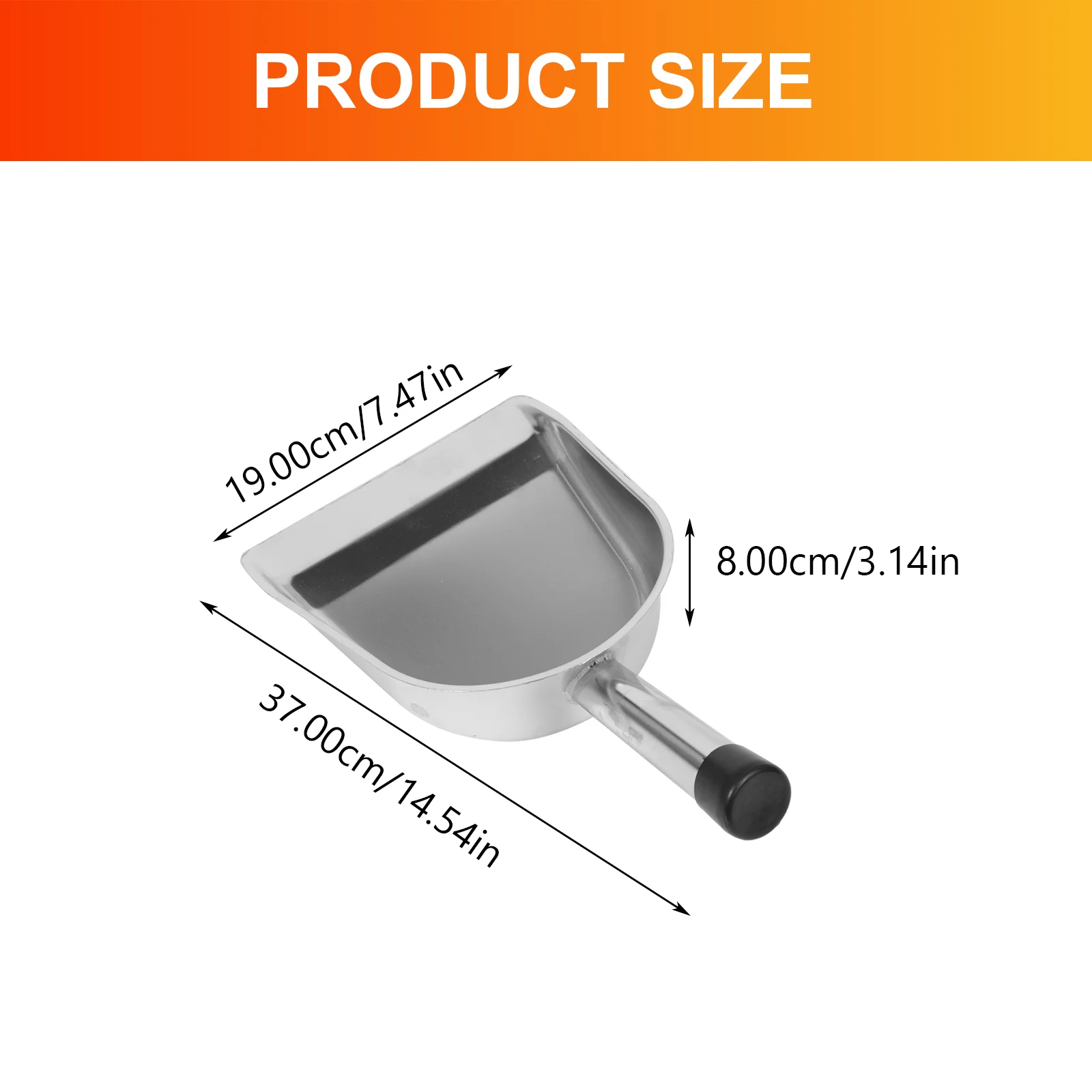 Stainless Steel Dust Pan Metal Trash Shovel Handle Handheld Dust Pan Wide Scooper