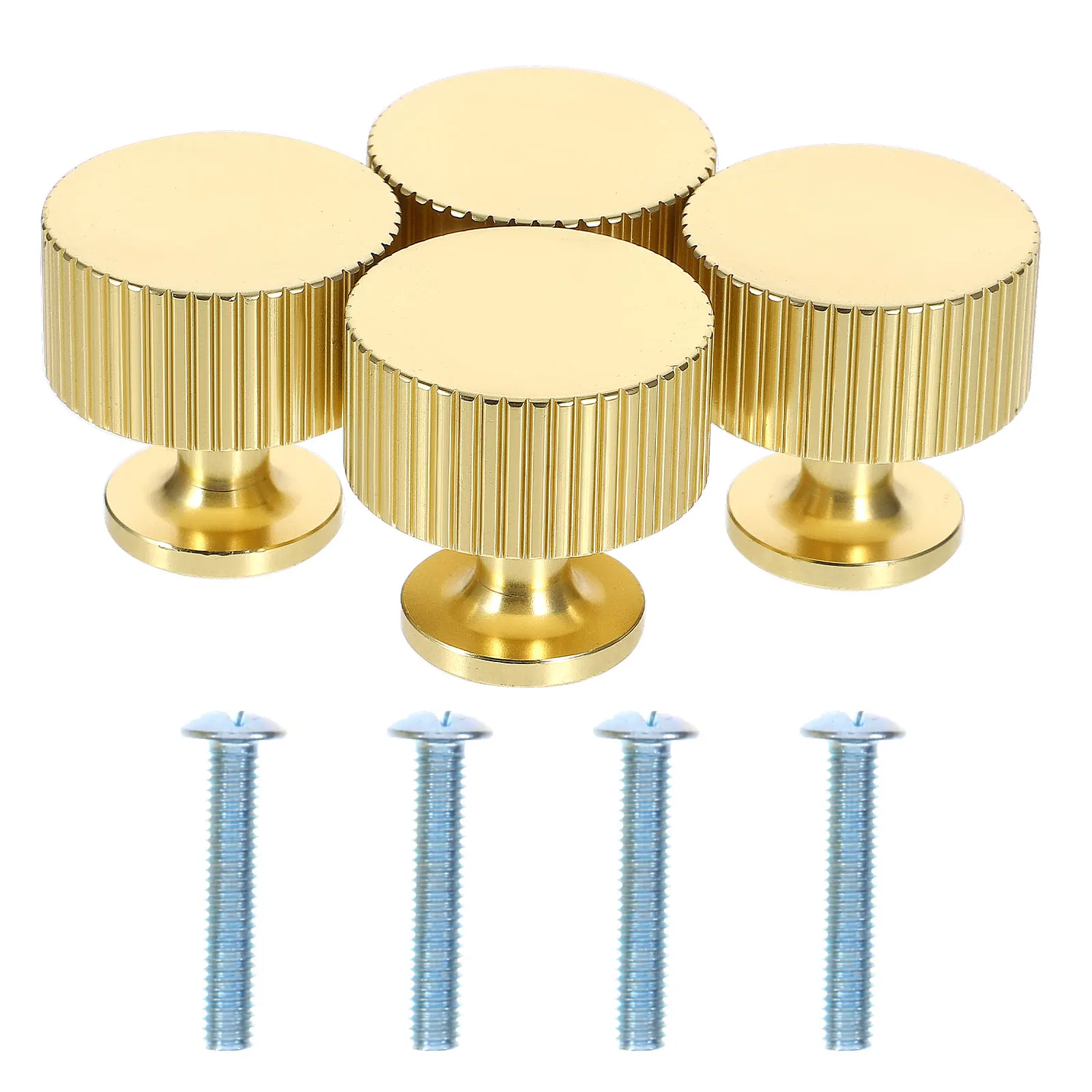 

4Pcs Gold Cabinet Door Knob Round Single Hole Drawer Pull Handle Replacement for Furniture Drawers Wardrobes Cupboards