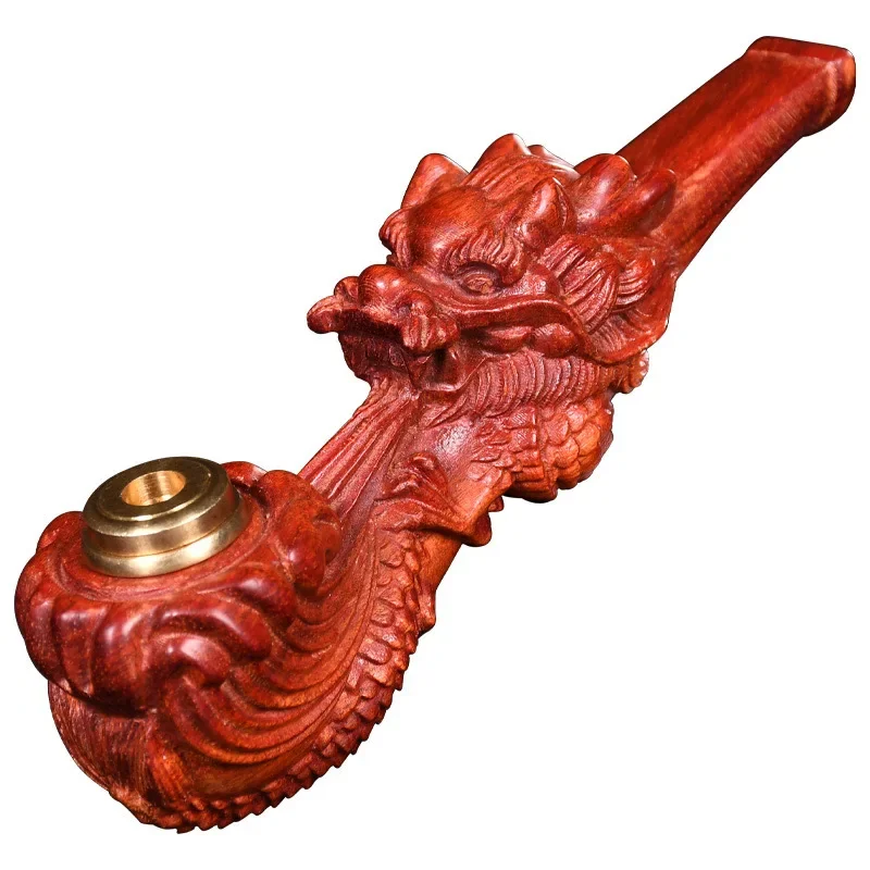 

Solid wood smoking pipe Carving dragon modeling hand - made Detachable pipe filter pipe smoke accesoires