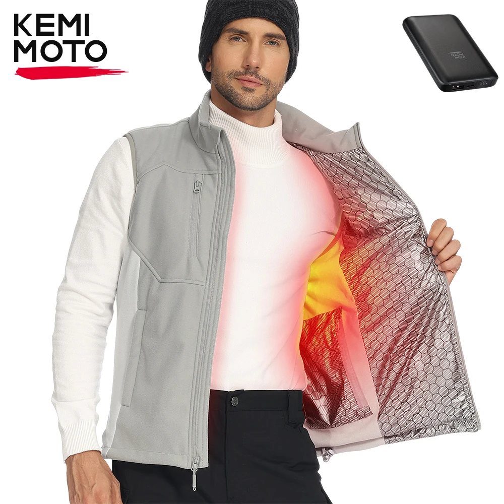 

Heated Vest Winter Warm Jacket Electric Heating Hand Warmers Unisex with 10000mAh Battery Rechargeable for Outdoor Riding Gear