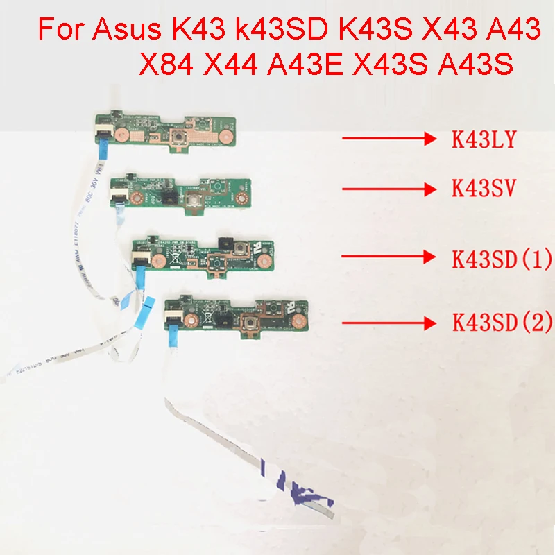 Genuine On/Off Power Board For ASUS K43 K43S K53 K53S X43 A43 X84 X44 A43E X43S A43S A83S A84S  Button Jack Board