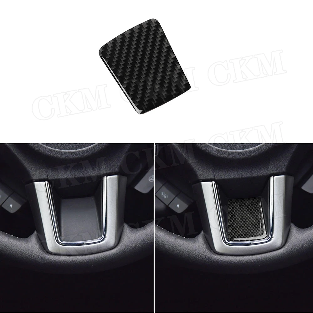 

Carbon Fiber Steering Wheel Logo Trim Frame Buttons Decoration Cover Stickers For Subaru Forester 2016-2018 Car Accessories