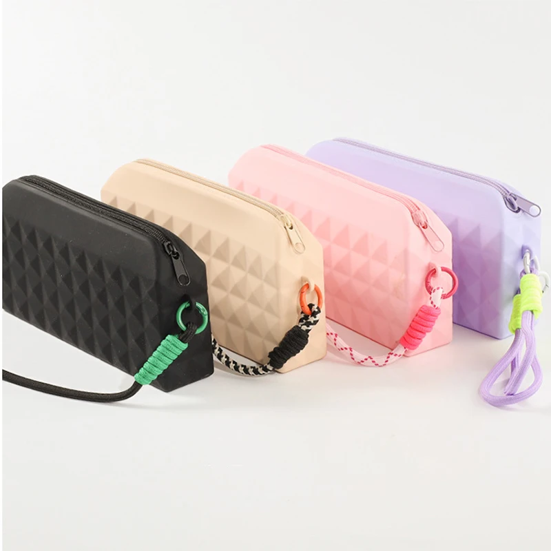 5pcs Cosmetic Bags Silicone Large Capacity Breathable and waterproof Long Travel Light Protable Makeup Bag With Wrist