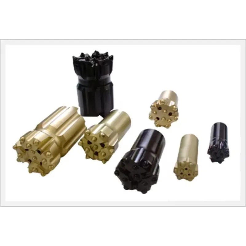 Down the Hole Drilling Thread Button Drill Bit Cobalt Steel Alloys 68-123mm Diameter Gold Color for Mining Applications