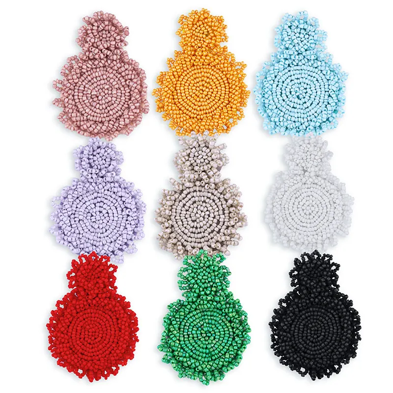 Orecchini di perline bohémien grandi fatti a mano FLOLA orecchini colorati di grandi dimensioni Boho da donna per le donne gioielli bohémien ersp66