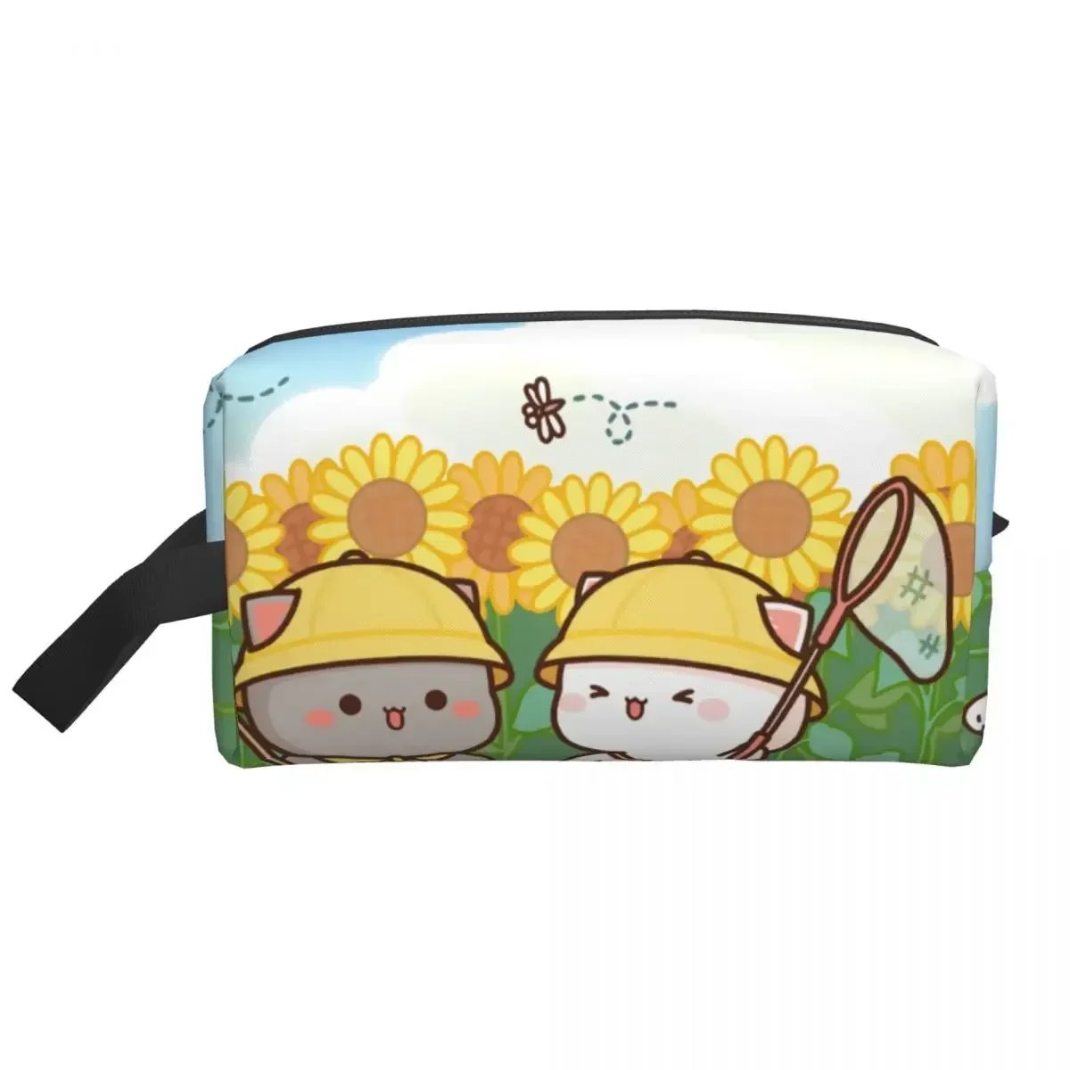 Custom Peach And Goma Sunflowers Cosmetic Bag Women Fashion Big Capacity Makeup Case Beauty Storage Toiletry Bags