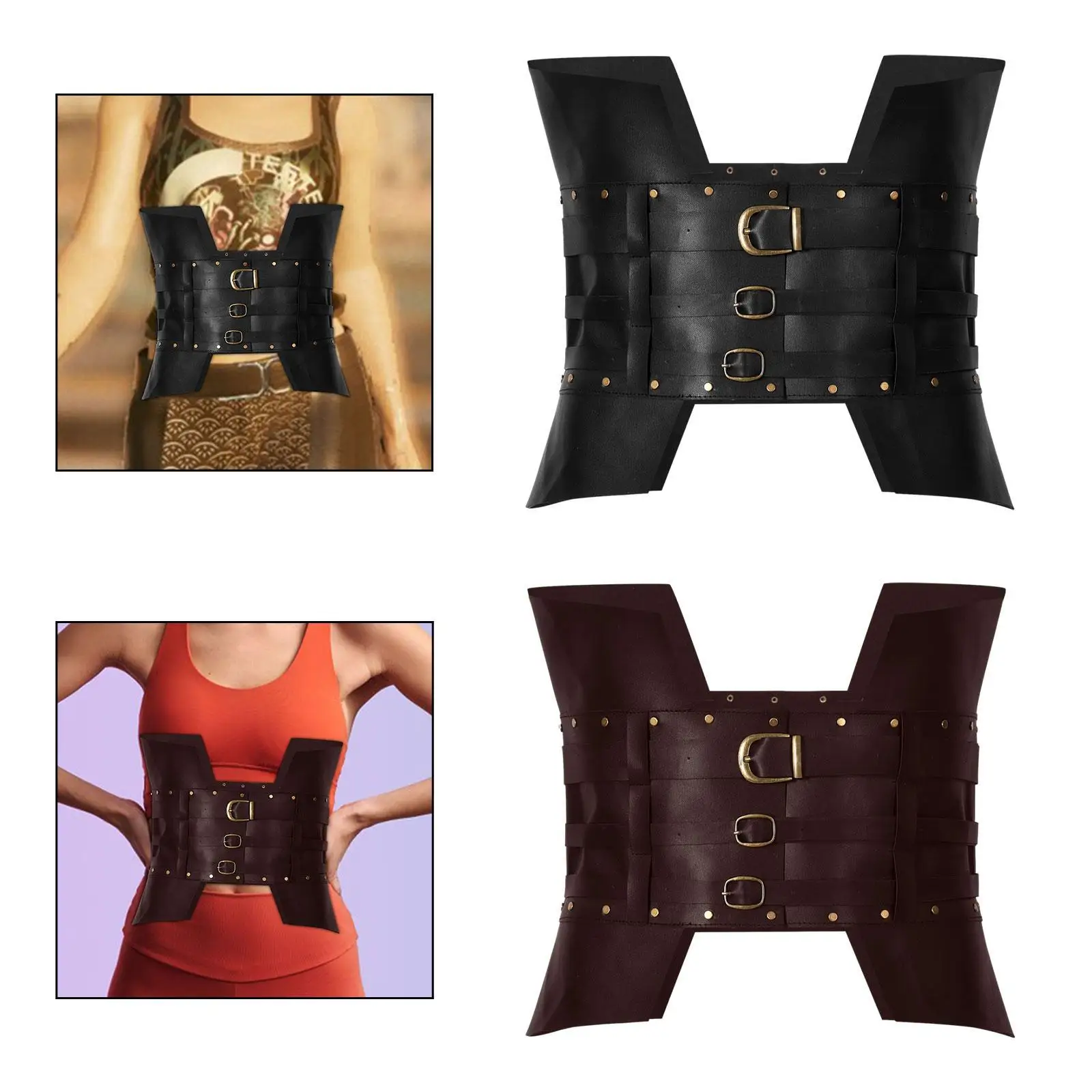حزام خصر من القرون الوسطى على الطراز القوطي زي Larp للرجال والنساء حامي الخصر إكسسوارات تنكرية حزام القرون الوسطى #4