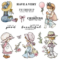 Mangocraft Lovely Girls And Flowers On Spring Clear Stamp DIY Scrapbooking Supplies Silicone Stamp For Card Making Albums Crafts