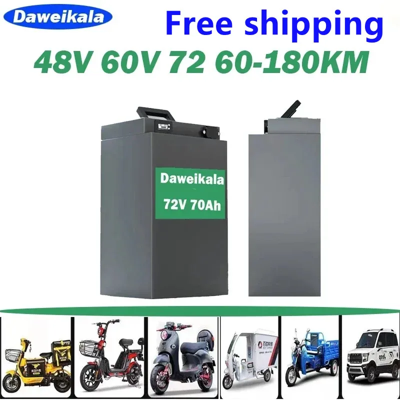 

Batterie au lithium pleine capacité pour moto électrique, batterie à haut débit, tricycle, 48V, 60V, 72V, 45Ah, 60Ah, 70Ah