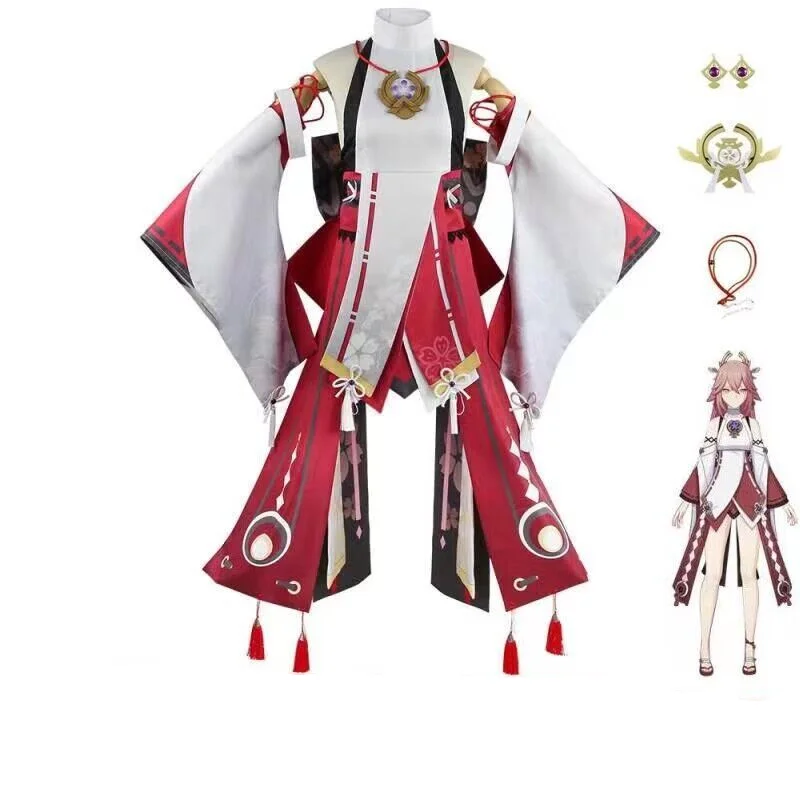 

Genshin Impact Anime Fox Girl Yae Miko Cosplay Costume Kawaii Gentle Game Style Dress for Role Playing Enthusiasts and Fans Gift