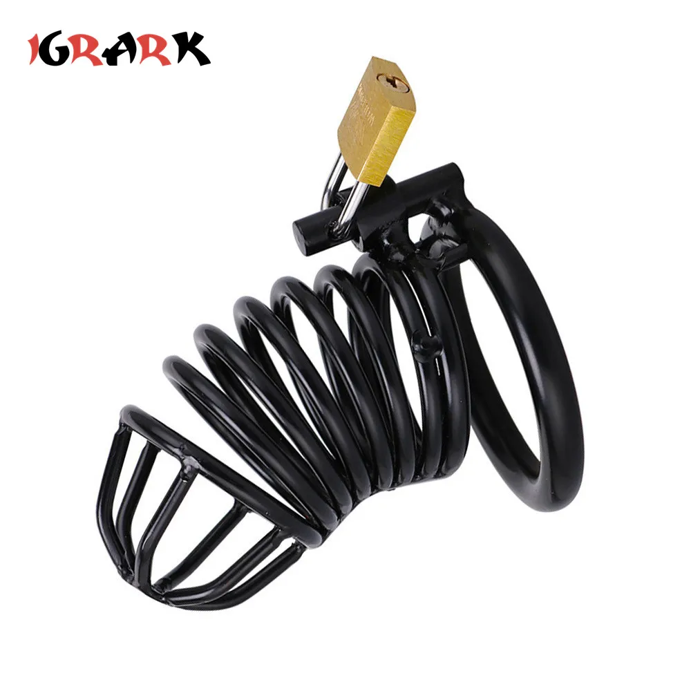 Male Chastity Device Stainless Steel Cock Cage Hollow Breathable Penis Sleeve Erotic Urethral Lock Ring Adult Sex Toys for Men