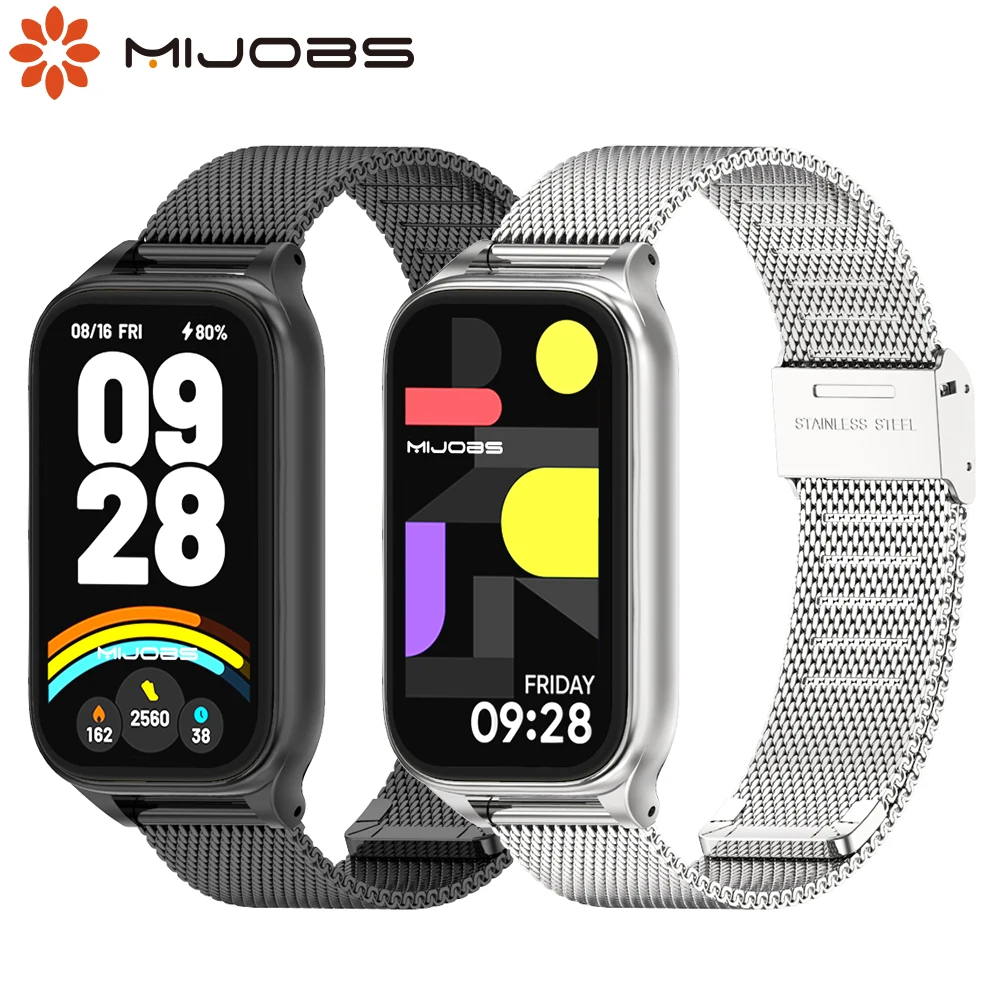 Mi Band 9 Active Strap Bracelet For Xiaomi Smart Band 9 Active Wrist Band Metal Stainless Steel Magnetic Mi Smart Band 9 Active