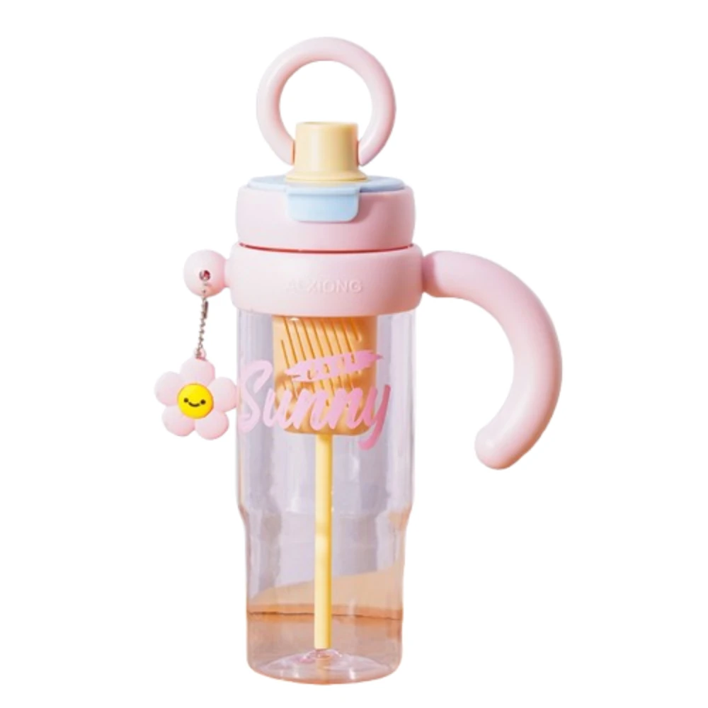 

Cartoon 600/750/1200ml Sports Water Bottle Double Drink Straw Cup Cute Water Cup Plastic Leak-proof Girls Drinking Bottle Juice
