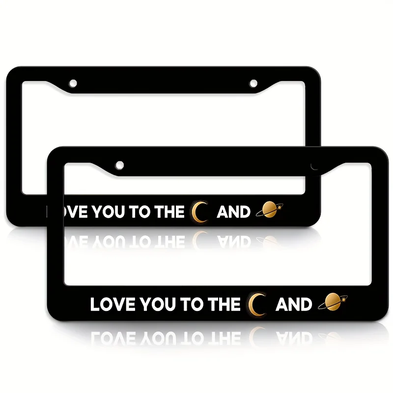 

Love You To The Moon And Back License Plate Frame Celestial Moon Planet Car Licence Plate Holder Universal Stainless