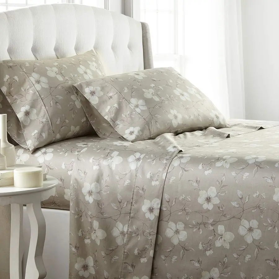 

Mystic Garden, 100 хлопковых простыней California King Size, 300 TC Cal King Sheet Set Cotton, 22 глубоких кармана, сатино Sheet