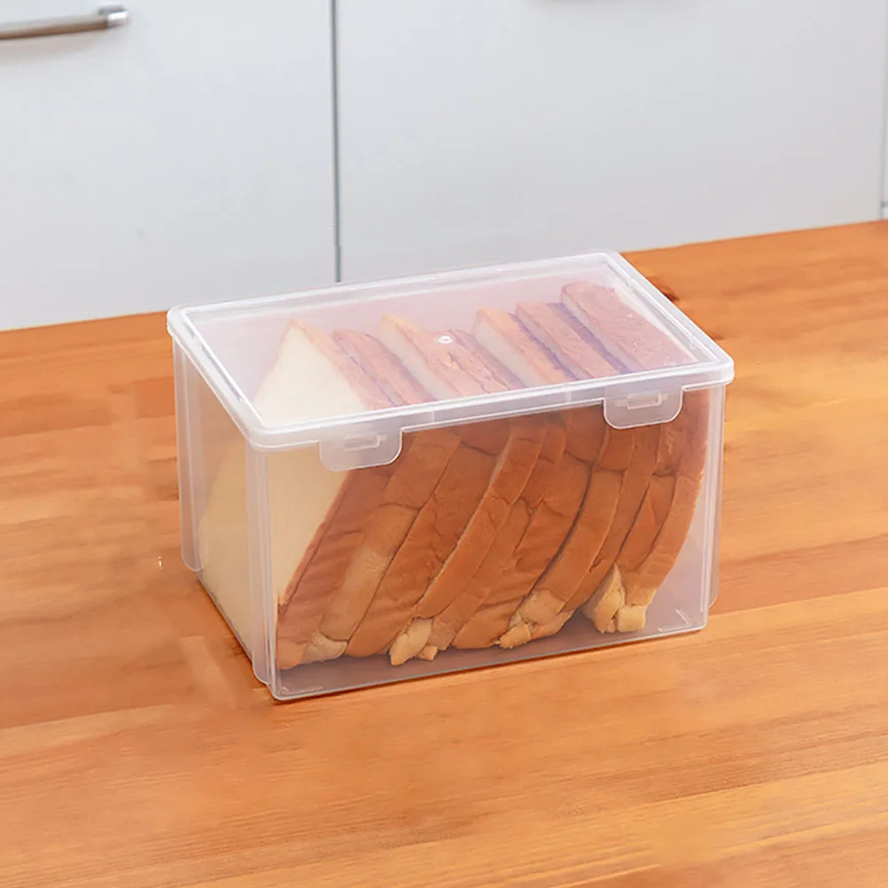 

3pcs Bread Storage Containers Transparent Plastic Crisper Boxes Kitchen Loaf Rack PP Material Airtight Homemade Bread Keeper