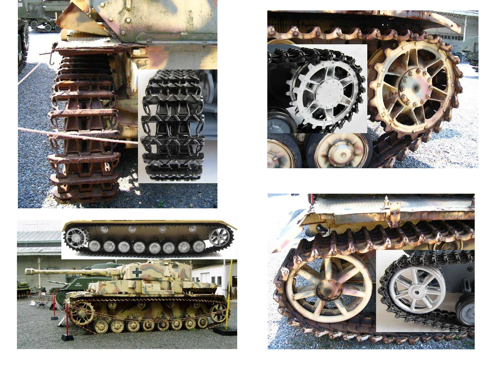 Mato Metal Upgraded Parts Tracks Sprockets Idler Wheels Set For Heng Long 3858-1 1/16 RC Panzer IV Tank