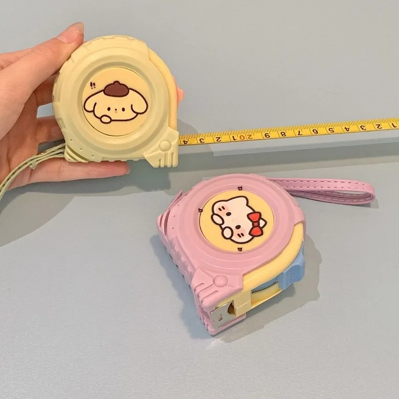 Cinta Métrica Portátil Pasa Dog Hello Kitty Cute Dopamine de 5m, Mini Cinta Métrica de Acero de Alta Precisión para Decoración