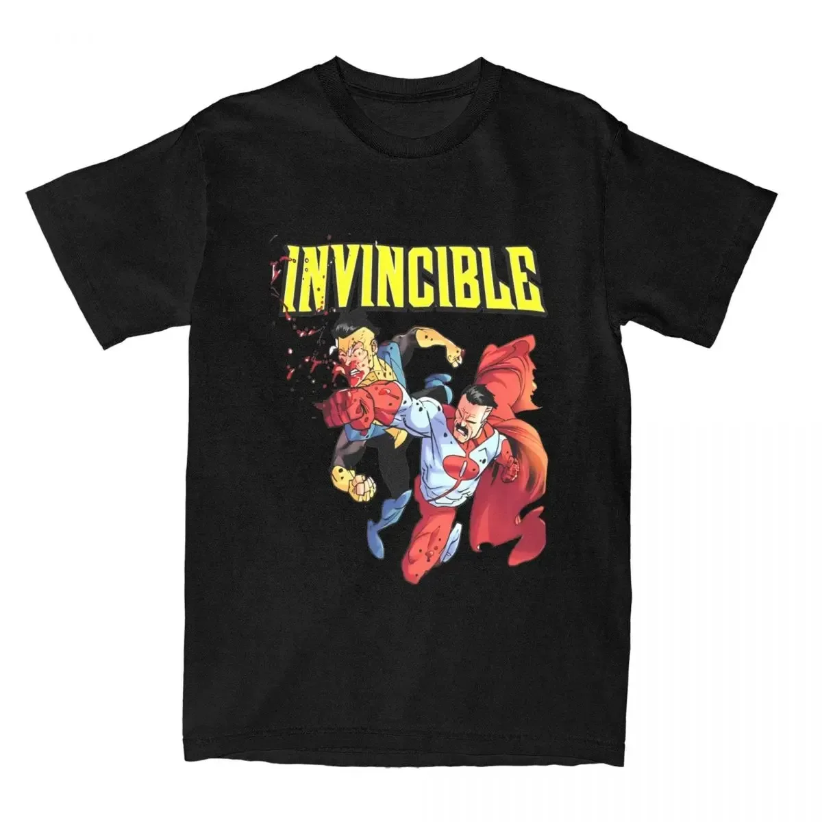 Crazy Invincible Vs Omni Man Superhero T-Shirt Men Women Crewneck 100% Cotton Comic TV Series Short Sleeve Tees Classic Clothing