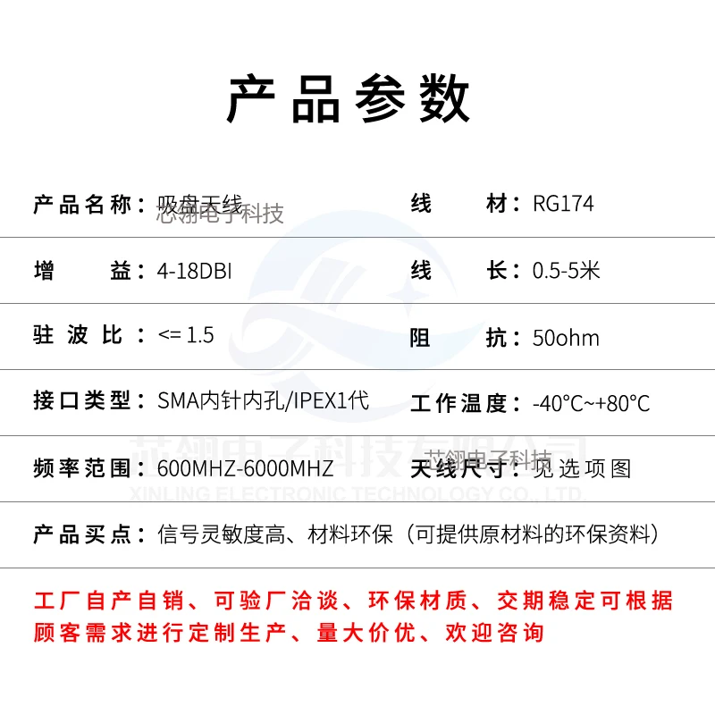 5G LTE4G Sucker Antenna NB GSM LoRa 433MHz 470 315 2.4G Bluetooth Wi-Fi Dual Band