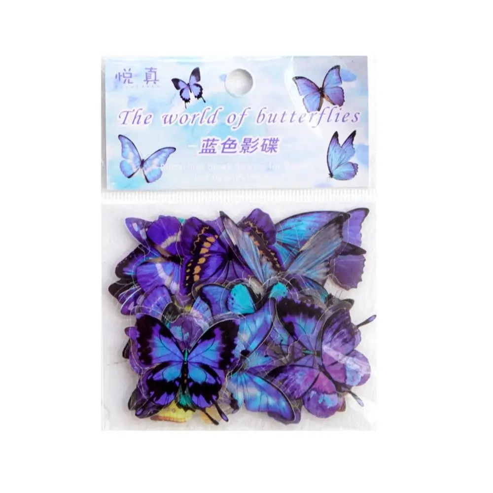 

40PCS DIY Colorful Butterfly Scrapbook Sticker INS Style Vintage Stationery Sticker PET Waterproof Mobile Sticker Hand Account