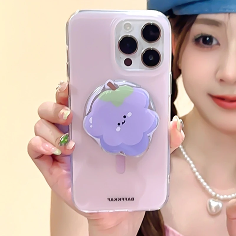 Korea Cute Cartoon Fruit Magnetic Holder Grip Tok Griptok Phone Stand Holder Support For iPhone 15 14 For Pad Magsafe Smart Tok