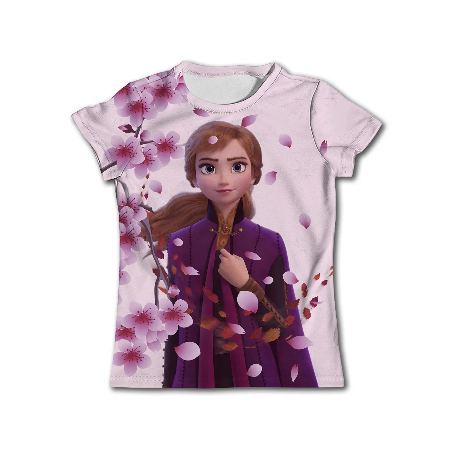 Frozen Anna Elsa T-shirts Girls Clothing Disney T Shirt Children Summer Short Sleeve Birthday Gifts 2-14Ys Kid Girl T-shirt