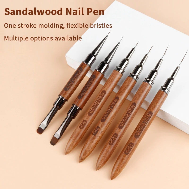 1pcs/set Wood Handle Art Liner DIY Painting Brush Drawing Lines Stripe Flower Painting Pen Nail Liner Brush Set With 5size
