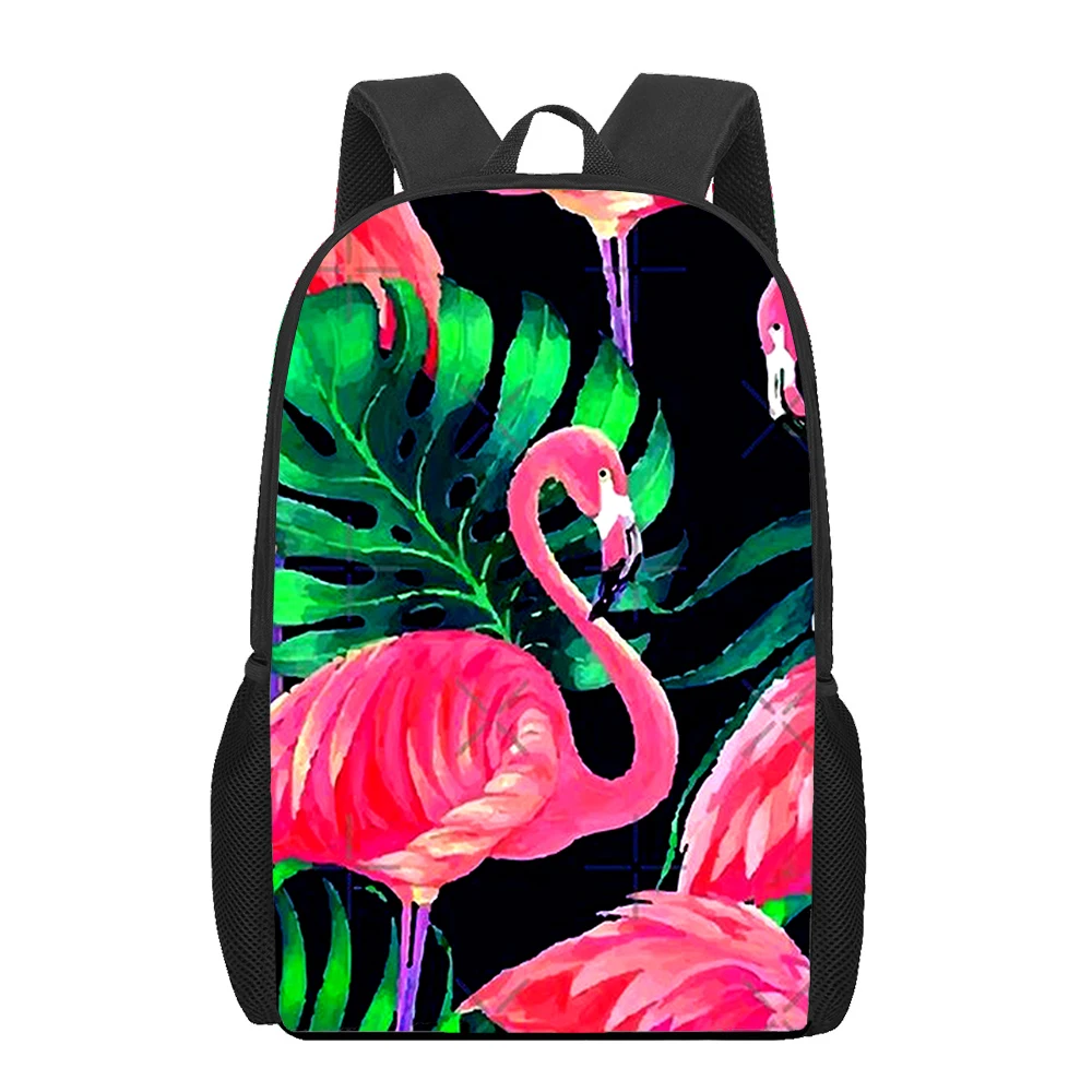 Cartoon red beautiful Flamingo bird Student School Bags Notebook Backpacks 3D Printed Oxford Waterproof Boys/Girls Travel Bags