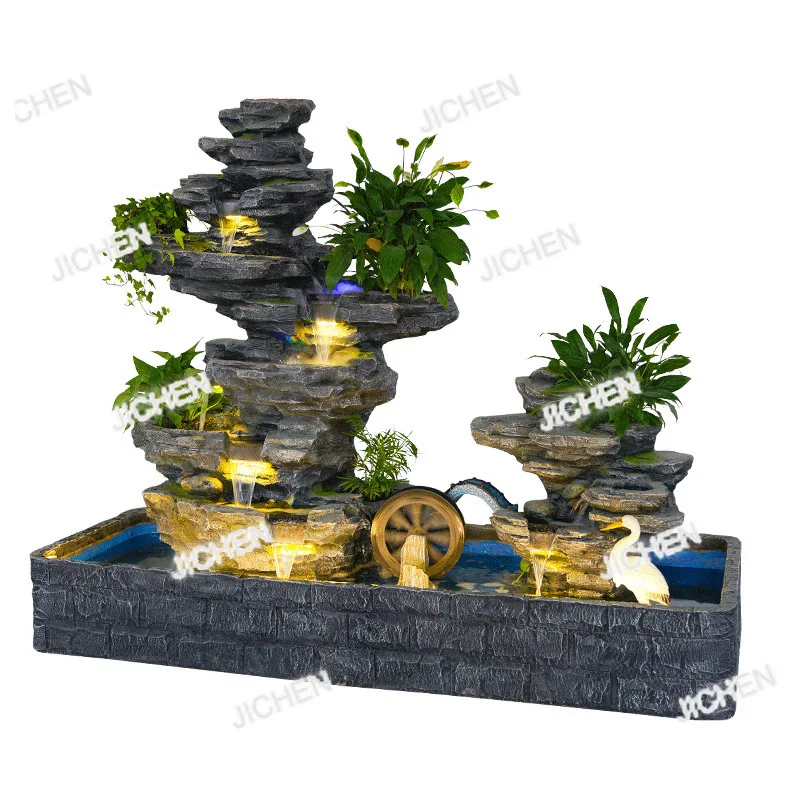 

Рокарий фонтан с проточной водой, колесо фэн-шуй, пейзажный орнамент, балкон, рыба, бассейн, водный пейзаж, сад, двор, проживание в семье La