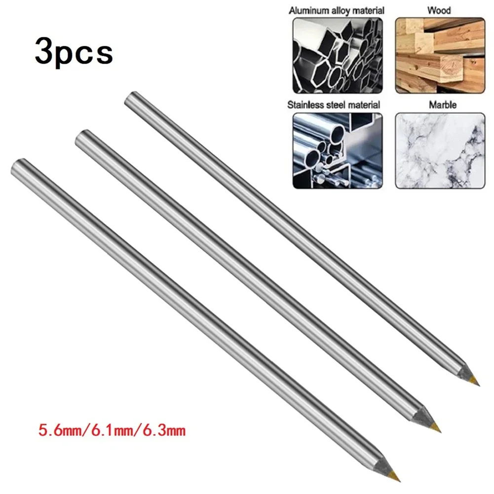 Marking Single Head 3pcs Diamond Scribe Pen Marker Pencil Woodworking Alloy Carbide Engraving Glass Hand Tools