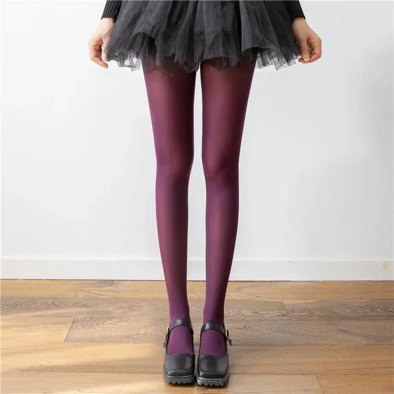 High-end Retro Burgundy Stockings High-elastic Matte Pantyhose Anti-snag Stockings Slimming and Non-transparent Leggings