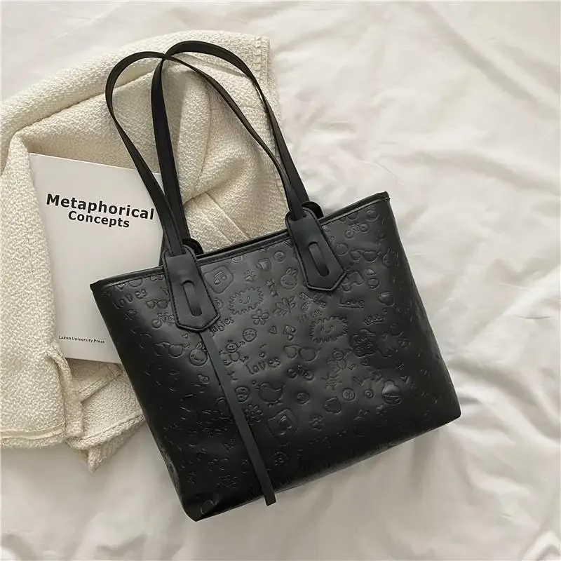 

PU Large-capacity Tote Bags Female Handbags Students Classes Shoulder Leisure Tote Bag Commuting Handbags