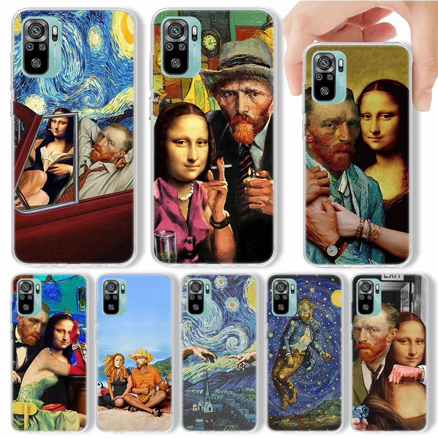 Van Gogh Mona Lisa Funny Art Phone Case For Xiaomi Redmi Note 13 12S 12 10 10S 11 11S 11E Pro Plus 11T 9 9S 9T 8 8T 7 Soft Silic