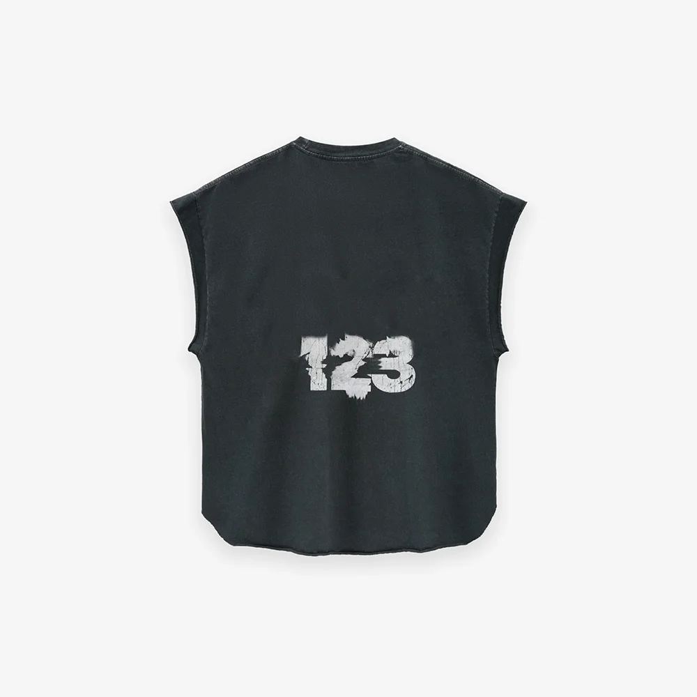 24ss New Arrive RRR123 Inri Cut Off Tee Men Women Hip hop Streetwear Loose Cotton Vest Fashion Streetwear Sleeveless T shirt