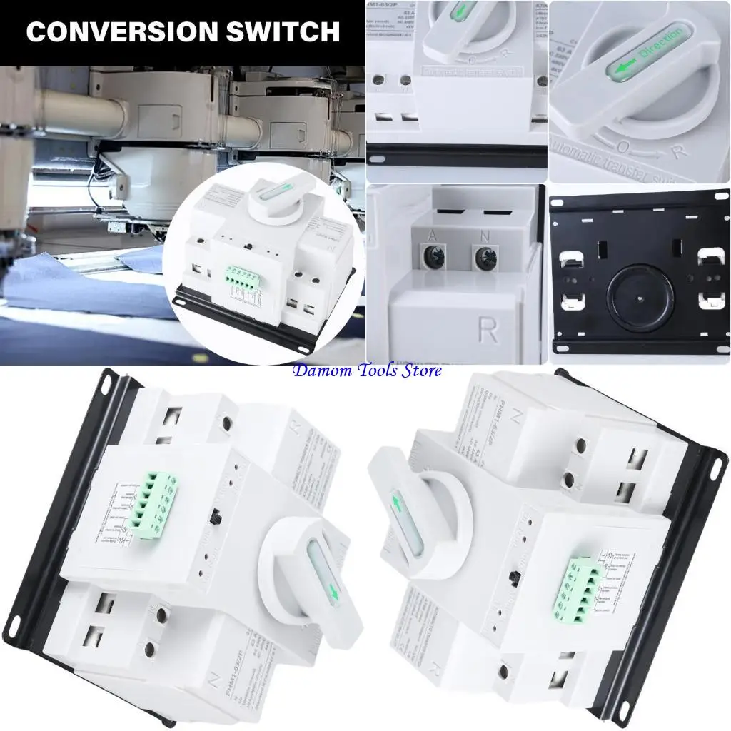 

57BE Double Power Automatic Transfer Switches 63A 2 Poles 220V Manual Changeover MCB