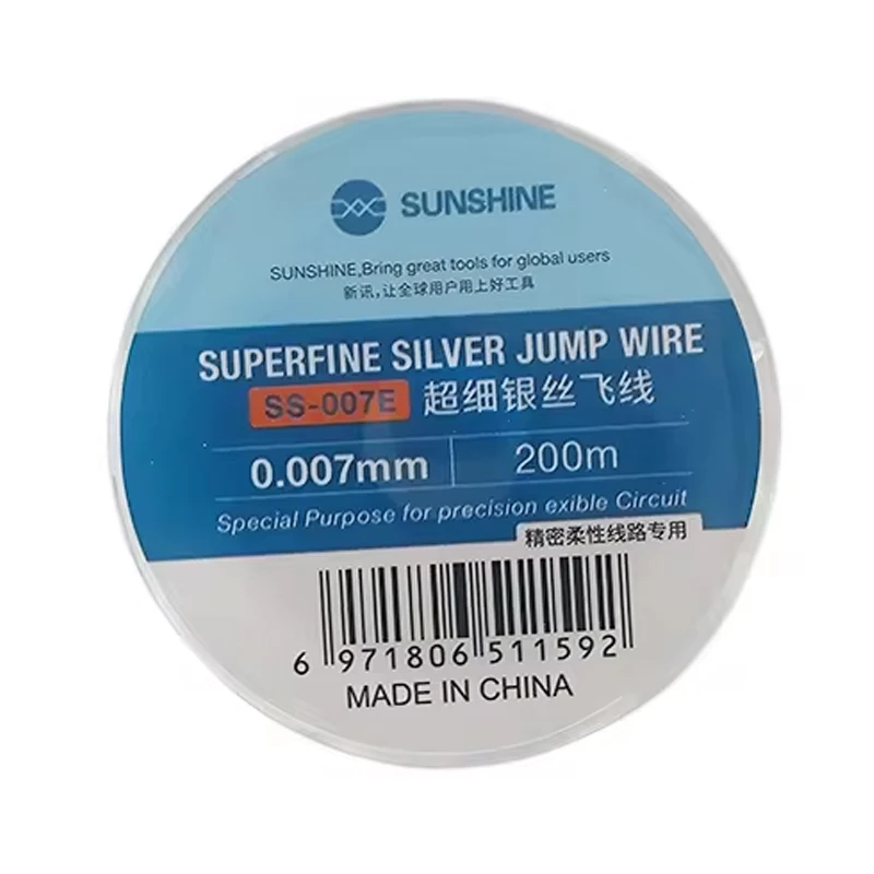 SUNSHINE SS-007E 0.007mm Ultra-fine Silver Wire Fly Line Flexible Circuit Dedicated Superfine Silver Jump Wire Line