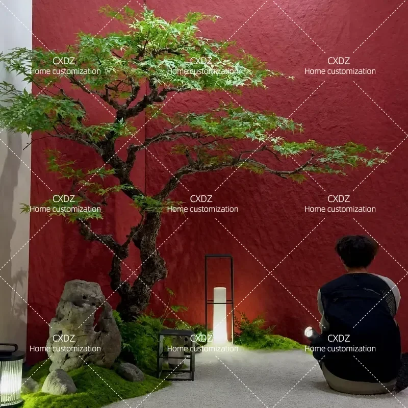 Simulated green plant combination indoor garden landscape under the stairs shopping mall decorative potted plant ornament