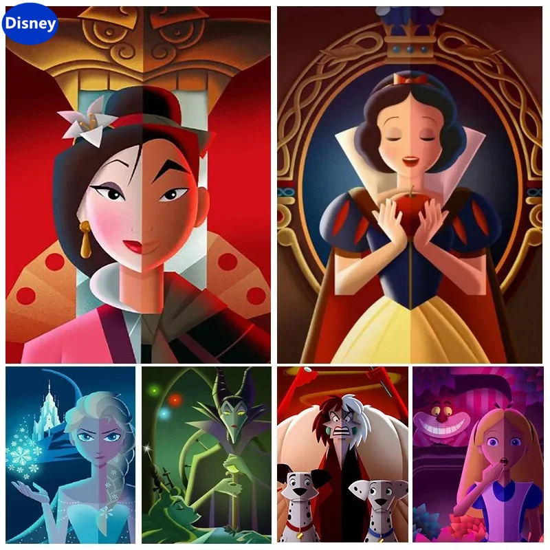 Mulan Snow White Princess Old Witch Disney Princess Single Portrait Puzzle Handmade Puzzle Children's Gift Box Multi