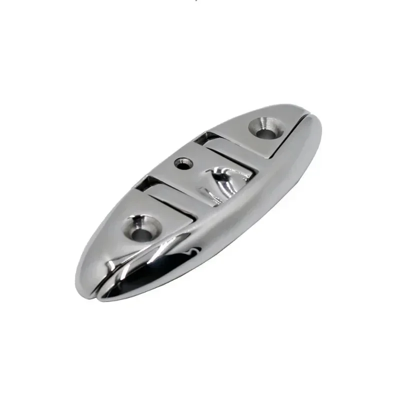 5inch 6inch  Marine Mooring Folding Cleat 316 Stainless Steel High Mirror Polished Glossy Boat Deck Folding Cleats Parts