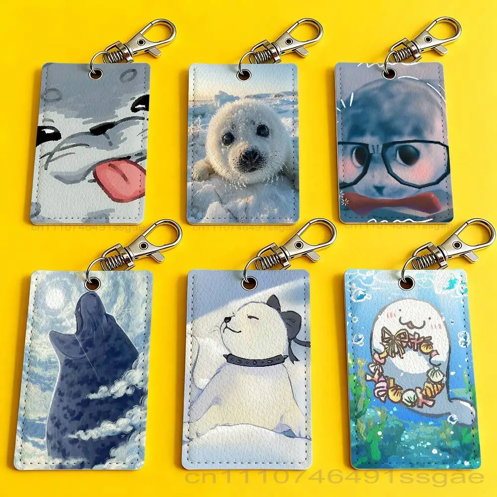 

Cartoon Seal Sea Cute Card Holder Keychain Badge Holder Card Pass Hang Rope Lariat Lanyard for Key Rings Accessories Gift