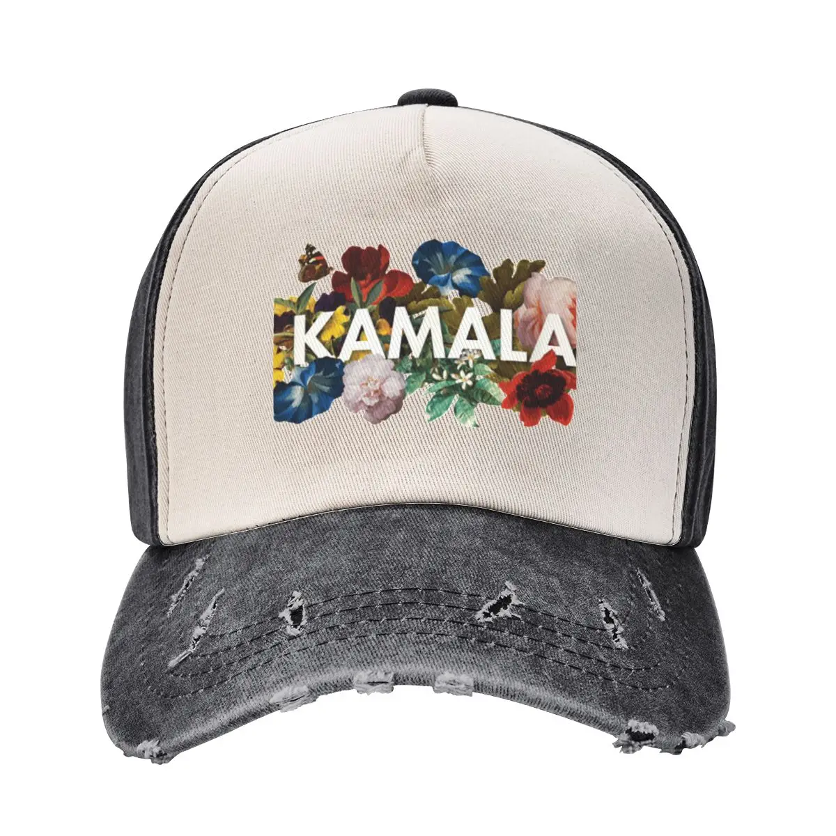 Kamala Harris Vintage Floral Feminine First Female President Baseball Cap tea Hat Fishing cap Big Size Hat Girl'S Hats Men's