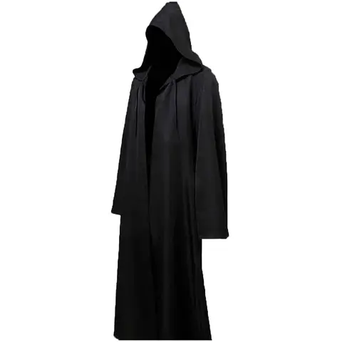 Cosplay Fantasia Black Brown Cloak Movie Space Battle Jedi Disguise Costume Adult Men Fantasy Robe Halloween
