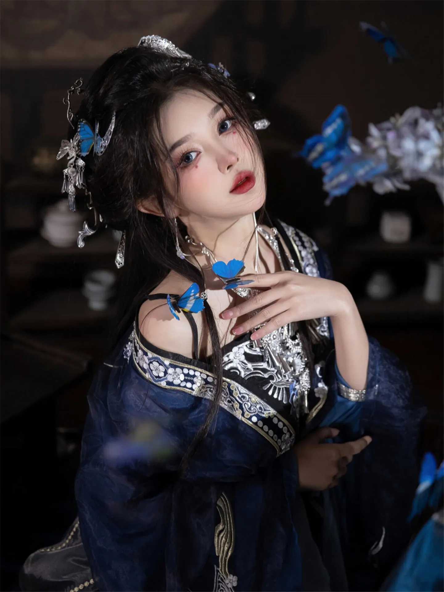 

Ele k Sle Hanfu Women's Clothing for Studio Photoaphy Artistic Portrait Ethnic Flavor Faionable Youthful Design