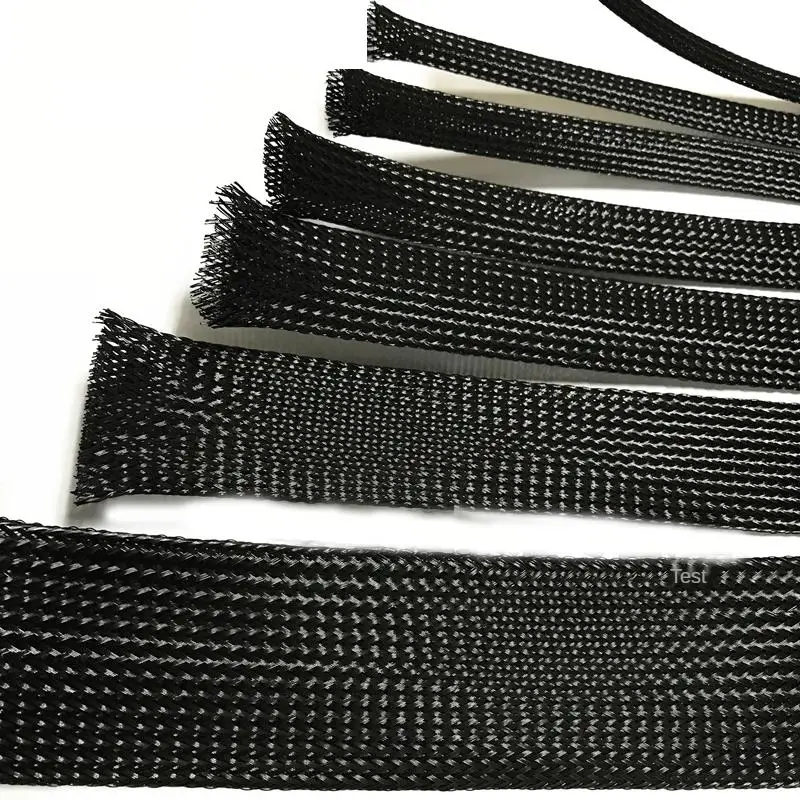 5/10/50/100M Black Insulated Braid Sleeving 4-60mm Tight PET Wire Cable Gland Protection Cable Sleeve