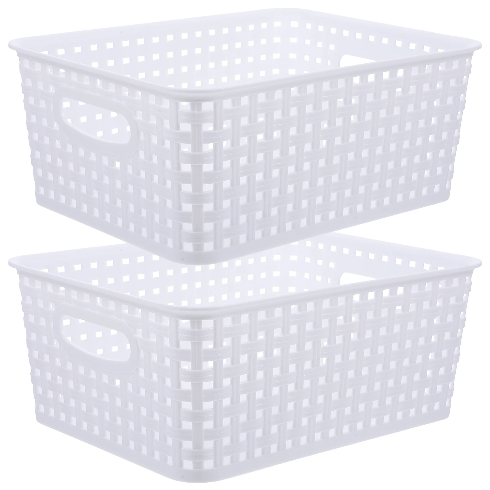 

2Pcs Storage Basket PP Plastic Organizer Boxes for Home Office Desktop Sundries Organizer Storage Bins